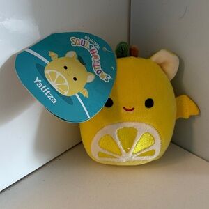 NWT Squishmallows Yellow Lemon Yalitza Plush Clip On